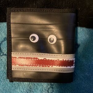 Black and Red Wallet with Googly Eyes
